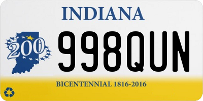 IN license plate 998QUN