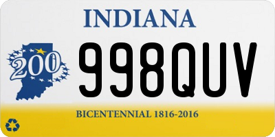 IN license plate 998QUV