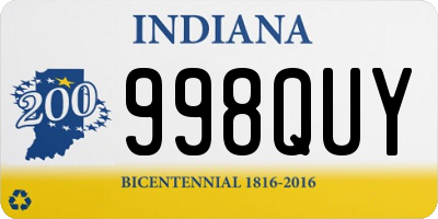 IN license plate 998QUY