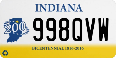 IN license plate 998QVW