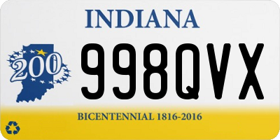 IN license plate 998QVX