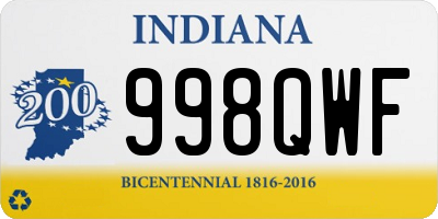 IN license plate 998QWF