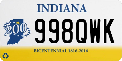 IN license plate 998QWK