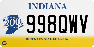 IN license plate 998QWV