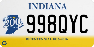 IN license plate 998QYC