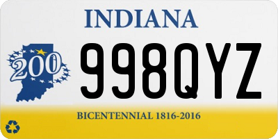 IN license plate 998QYZ