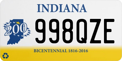 IN license plate 998QZE