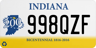 IN license plate 998QZF