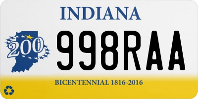 IN license plate 998RAA