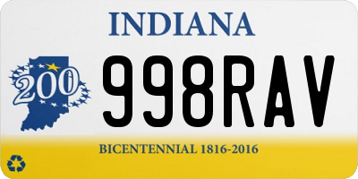 IN license plate 998RAV