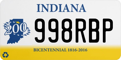 IN license plate 998RBP