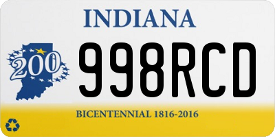 IN license plate 998RCD