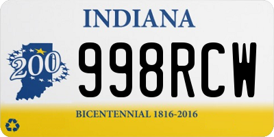 IN license plate 998RCW