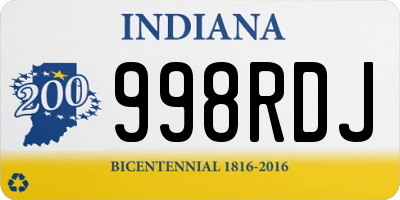 IN license plate 998RDJ