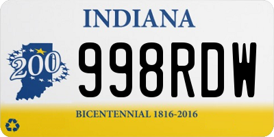 IN license plate 998RDW