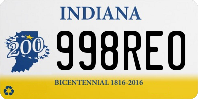 IN license plate 998REO