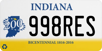 IN license plate 998RES