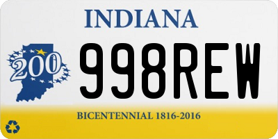 IN license plate 998REW