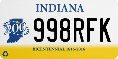 IN license plate 998RFK