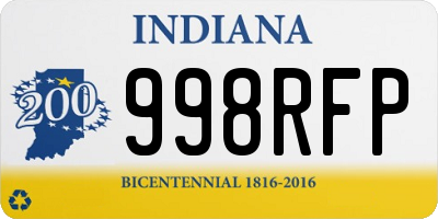 IN license plate 998RFP