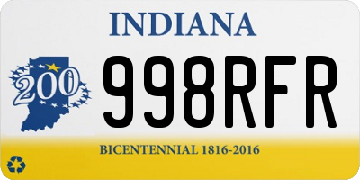 IN license plate 998RFR