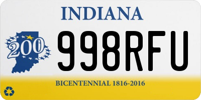 IN license plate 998RFU