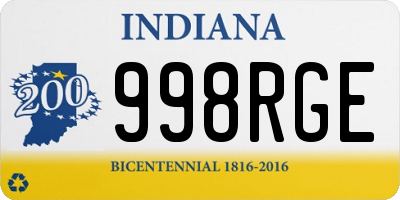 IN license plate 998RGE