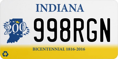 IN license plate 998RGN