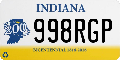IN license plate 998RGP