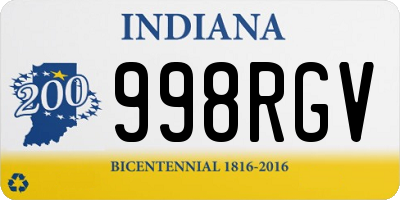 IN license plate 998RGV