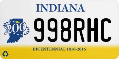 IN license plate 998RHC