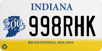 IN license plate 998RHK