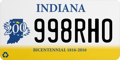 IN license plate 998RHO