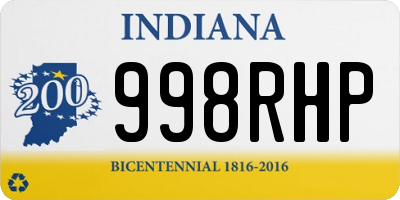 IN license plate 998RHP