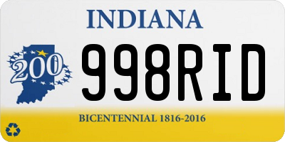 IN license plate 998RID