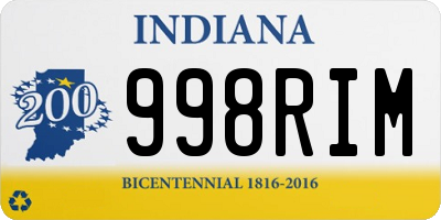 IN license plate 998RIM