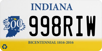 IN license plate 998RIW