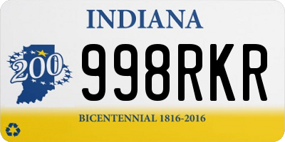 IN license plate 998RKR