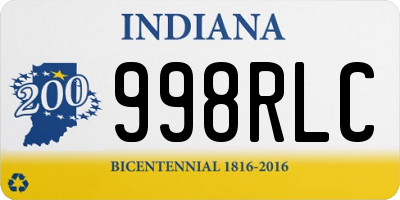 IN license plate 998RLC