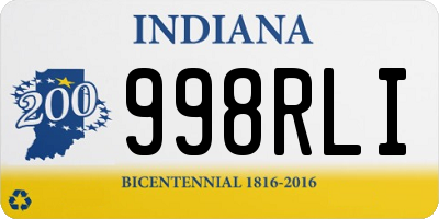 IN license plate 998RLI