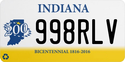 IN license plate 998RLV