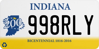 IN license plate 998RLY