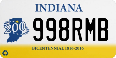 IN license plate 998RMB