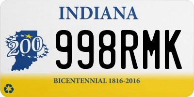 IN license plate 998RMK