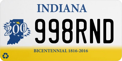 IN license plate 998RND