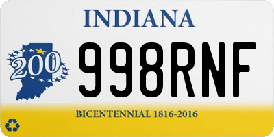 IN license plate 998RNF