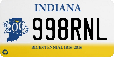 IN license plate 998RNL