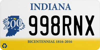 IN license plate 998RNX