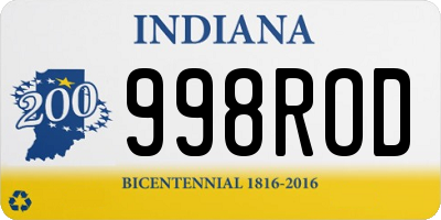 IN license plate 998ROD