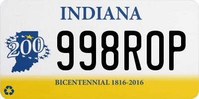 IN license plate 998ROP